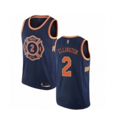 Youth New York Knicks #2 Wayne Ellington Swingman Navy Blue Basketball Jersey - City Edition
