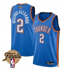 Men's Oklahoma City Thunder #2 Shai Gilgeous-Alexander Blue 2025 Finals Icon Edition Stitched Basketball Jersey