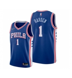 Men's James Harden #1 Philadelphia 76ers Icon Edition Blue Jersey