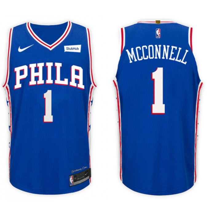 Nike NBA Philadelphia 76ers #1 T J  McConnell Jersey 2017-18 New Season Blue Jersey