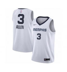 Youth Memphis Grizzlies #3 Grayson Allen Swingman White Finished Basketball Jersey - Association Edition