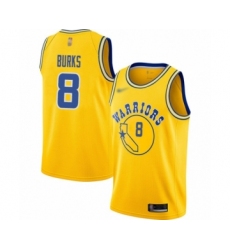 Youth Golden State Warriors #8 Alec Burks Swingman Gold Hardwood Classics Basketball Jersey