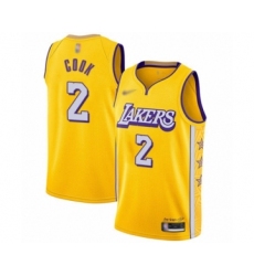 Women's Los Angeles Lakers #2 Quinn Cook Swingman Gold Basketball Jersey - 2019 20 City Edition