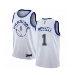 Men's Golden State Warriors #1 D'Angelo Russell Authentic White Hardwood Classics Basketball Jersey