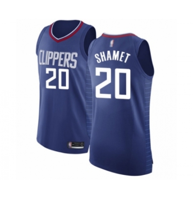 Men's Los Angeles Clippers #20 Landry Shamet Authentic Blue Basketball Jersey - Icon Edition