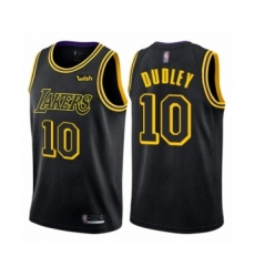 Men's Los Angeles Lakers #10 Jared Dudley Authentic Black City Edition Basketball Jersey