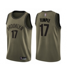 Men's Brooklyn Nets #17 Garrett Temple Swingman Green Salute to Service Basketball Jersey