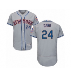 Men's New York Mets #24 Robinson Cano Grey Road Flex Base Authentic Collection Baseball Jersey