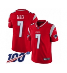 Youth New England Patriots #7 Jake Bailey Limited Red Inverted Legend 100th Season Football Jersey