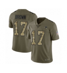 Men's New England Patriots #17 Antonio Brown Limited Olive Camo 2017 Salute to Service Football Jersey