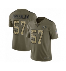 Youth San Francisco 49ers #57 Dre Greenlaw Limited Olive Camo 2017 Salute to Service Football Jersey