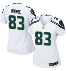 Women's Nike Seattle Seahawks #83 David Moore Game White NFL Jersey