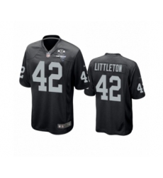Men's Oakland Raiders #42 Cory Littleton Black 2020 Inaugural Season Game Jersey