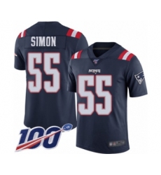 Youth New England Patriots #55 John Simon Limited Navy Blue Rush Vapor Untouchable 100th Season Football Jersey