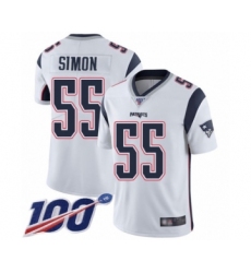 Youth New England Patriots #55 John Simon White Vapor Untouchable Limited Player 100th Season Football Jersey