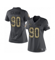 Women's New England Patriots #90 Shilique Calhoun Limited Black 2016 Salute to Service Football Jersey