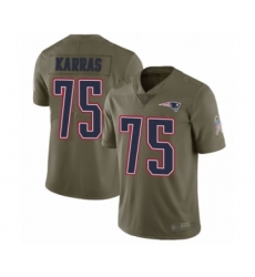 Youth New England Patriots #75 Ted Karras Limited Olive 2017 Salute to Service Football Jersey