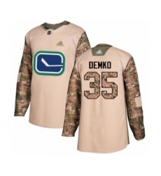 Youth Vancouver Canucks #35 Thatcher Demko Authentic Camo Veterans Day Practice Hockey Jersey