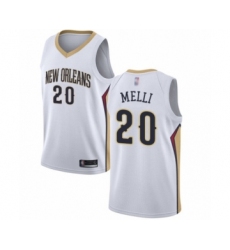 Youth New Orleans Pelicans #20 Nicolo Melli Swingman White Basketball Jersey - Association Edition