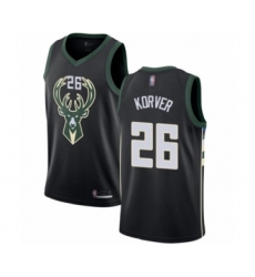 Men's Milwaukee Bucks #26 Kyle Korver Authentic Black Basketball Jersey - Statement Edition