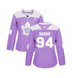Women's Toronto Maple Leafs #94 Tyson Barrie Authentic Purple Fights Cancer Practice Hockey Jersey