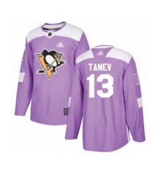Men's Pittsburgh Penguins #13 Brandon Tanev Authentic Purple Fights Cancer Practice Hockey Jersey
