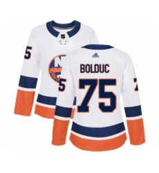 Women's New York Islanders #75 Samuel Bolduc Authentic White Away Hockey Jersey
