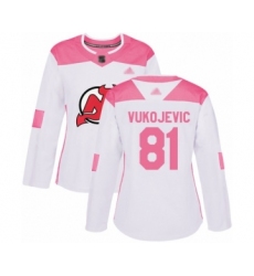 Women's New Jersey Devils #86 Jack Hughes Authentic Purple Fights Cancer Practice Hockey Jersey