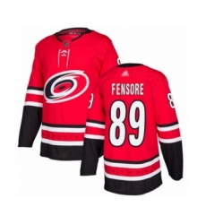 Men's Carolina Hurricanes #89 Domenick Fensore Authentic Red USA Flag Fashion Hockey Jersey