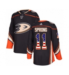 Youth Anaheim Ducks #11 Daniel Sprong Authentic Black USA Flag Fashion Hockey Jersey