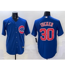 Men's Chicago Cubs #30 Kyle Tucker Royal Cool Base Stitched Baseball Jersey