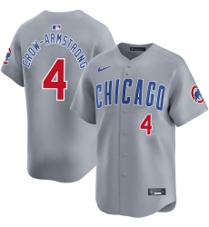 Men's Chicago Cubs #4 Pete Crow-Armstrong Gray Limited Stitched Baseball Jersey