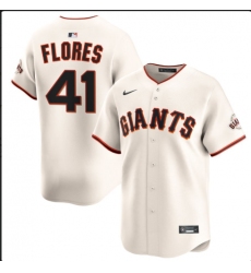 Men's San Francisco Giants #41 Wilmer Flores Nike Cream Home Replica Jersey