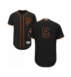 Men's San Francisco Giants #5 Mike Yastrzemski Black Alternate Flex Base Authentic Collection Baseball Player Jersey