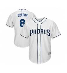 Youth San Diego Padres #8 Javy Guerra Authentic White Home Cool Base Baseball Player Jersey