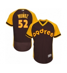 Men's San Diego Padres #52 Andres Munoz Brown Alternate Cooperstown Authentic Collection Flex Base Baseball Player Jersey