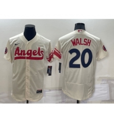 Men's Los Angeles Angels #20 Jared Walsh Cream 2022 City Connect Flex Base Stitched Jersey