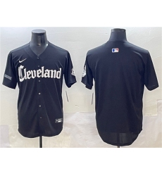 Men's Cleveland Guardians Blank Black Gothic Vapor Premier Limited Stitched Baseball Jersey