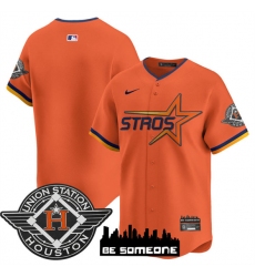 Men's Houston Astros Blank Orange 2025 City Connect Limited Stitched Baseball Jersey
