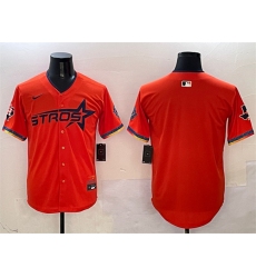 Men's Houston Astros Blank Orange 2025 City Connect With Texas Limited Stitched Baseball Jersey