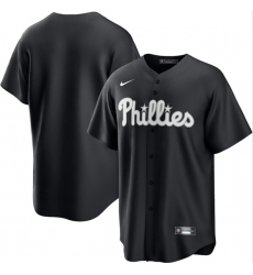 Men's Philadelphia Phillies Blank Black Lights Out Limited Stitched Baseball Jersey