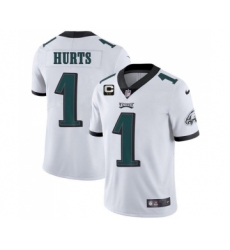 Men's Eagles 2022 #1 Jalen Hurts White With 2-star C Patch Vapor Untouchable Limited Stitched NFL Jersey