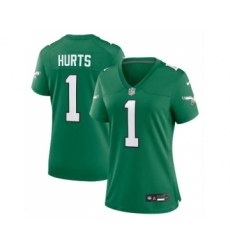 Women's Nike Philadelphia Eagles #1 Jalen Hurts Kelly Green Game Stitched Jersey(Run Small)