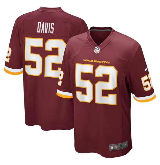 Men's Washington Football Team #52 Jamin Davis Nike Burgundy 2021 NFL Draft First Round Pick Game Jersey