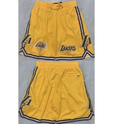 Men's Los Angeles Lakers Yellow 2025 Shorts (Run Small)