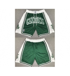 Mens Boston Celtics Green Shorts (Run Small)