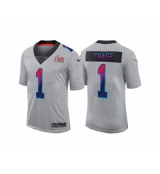 Men's Cincinnati Bengals #1 Ja'Marr Chase 2022 Gray Super Bowl LVI Limited Stitched Jersey Men's Cincinnati Bengals #1 Ja'Marr Chase 2022 Gray Super Bowl LVI Limited Stitched Jersey