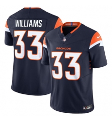 Men's Denver Broncos #33 Javonte Williams Navy 2024 F.U.S.E. Alternate Vapor Limited Football Stitched Jersey