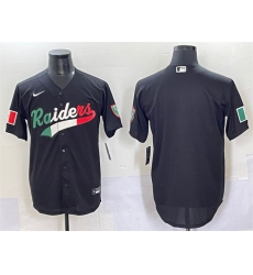 Men's Las Vegas Raiders Blank Black Mexico Cool Base Stitched Baseball Jersey