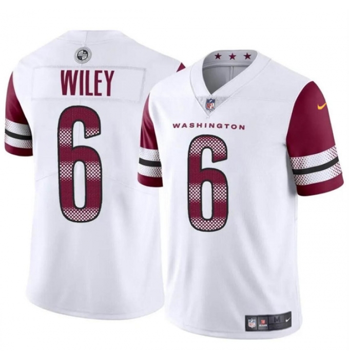 Men's Washington Commanders #6 Michael Wiley White 2024 Vapor Limited Football Stitched Jersey
